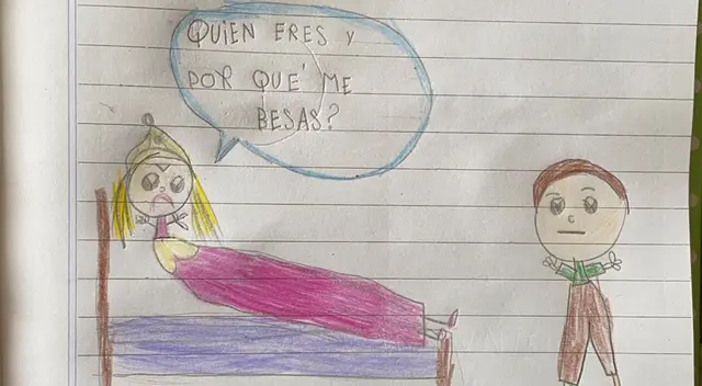 Dibujo de Agostina con final alternativo de La Bella Durmiente. Dibujo de Agostina con final alternativo de La Bella Durmiente.