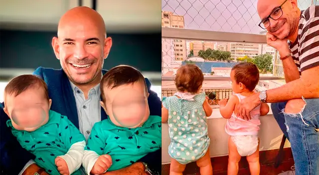 Ricardo Morán engríe a sus hijos. Ricardo Morán engríe a sus hijos.