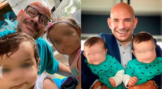 Ricardo Morán engríe a sus hijos. Ricardo Morán engríe a sus hijos.