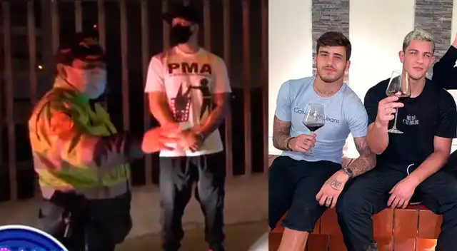 Los amigos Emilio Jaime y Beto Da Silva fueron intervenidos por la policía por no querer ser grabados por las cámaras de Magaly TV. Los amigos Emilio Jaime y Beto Da Silva fueron intervenidos por la policía por no querer ser grabados por las cámaras de Magaly TV.
