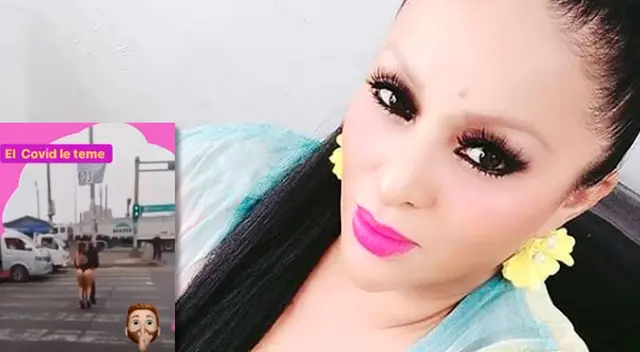 Paloma de la Guaracha, en diminutas prendas, salió a las calles de Santa Anita. Paloma de la Guaracha, en diminutas prendas, salió a las calles de Santa Anita.