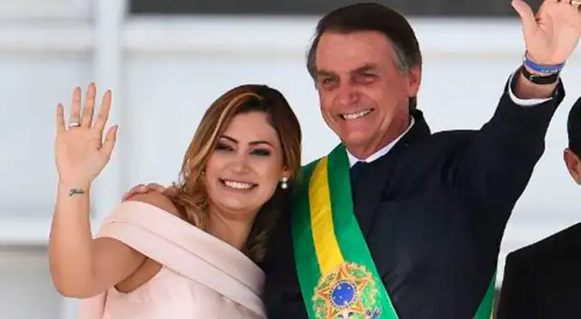 Michelle Bolsonaro y Jair Bolsonaro.