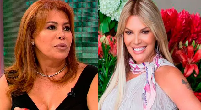 Jessica Newton le da buenos deseos a Magaly Medina.