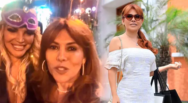 Jessica Newton le da buenos deseos a Magaly Medina.