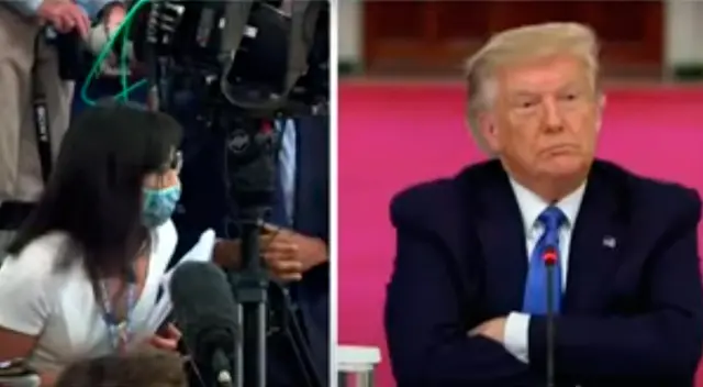 Donald Trump escucha con atención a pregunta de periodista en la Casa Blanca. Donald Trump escucha con atención a pregunta de periodista en la Casa Blanca.