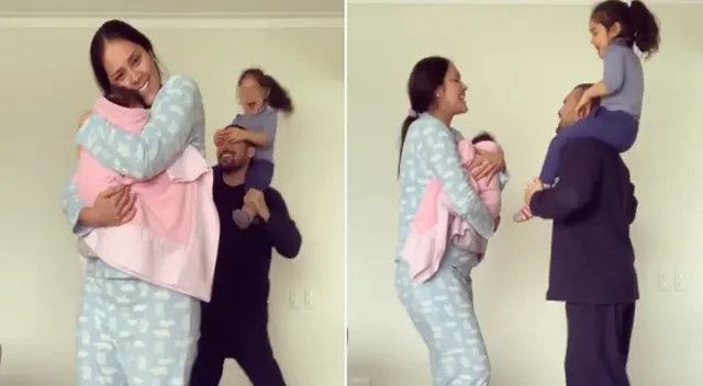 Se divierten bailando al ritmo de la cumbia peruana.