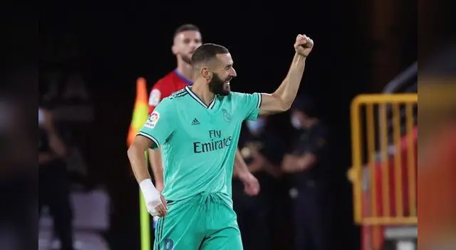 Benzema celebra un nuevo tanto en La Liga