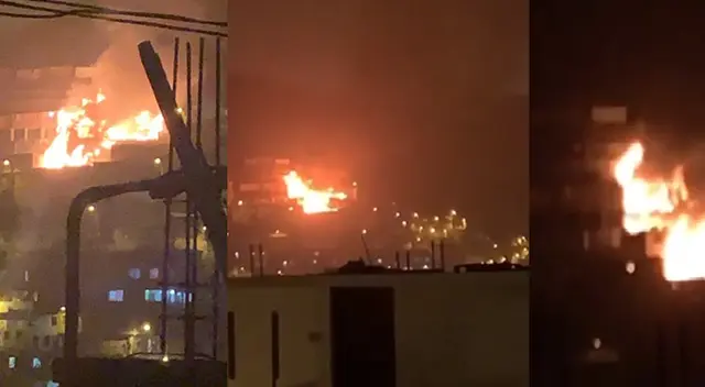 incendio en Los Olivos. incendio en Los Olivos.