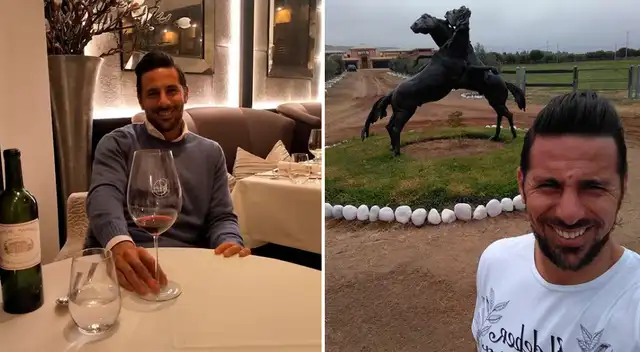 Claudio Pizarro disfruta de su retiro al lado de los caballos.