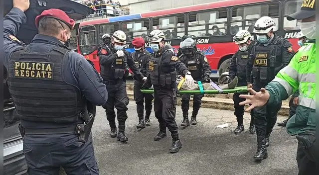 Accidente de tránsito deja gravemente herido a un policía y a un anciano