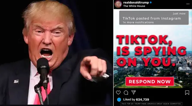 Campaña presidencial de Trump:“TikTok te está espiando” Campaña presidencial de Trump:“TikTok te está espiando”