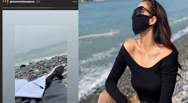 Gino Assereto medita frente al mar. Gino Assereto medita frente al mar.