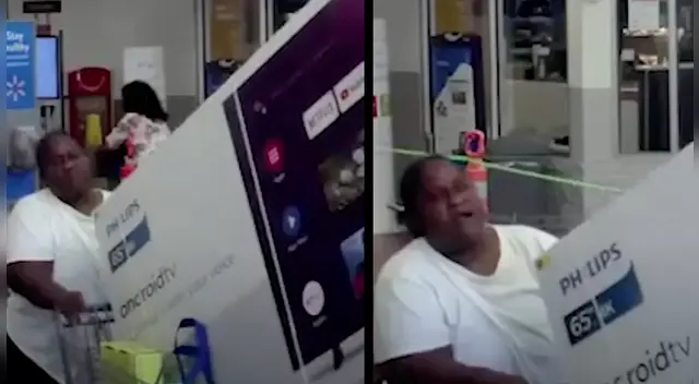 La mujer fue detenida a tiempo y no pudo llevarse el televisor, pero junto a su cómplice se llevó otros objetos de menor valor. La mujer fue detenida a tiempo y no pudo llevarse el televisor, pero junto a su cómplice se llevó otros objetos de menor valor.