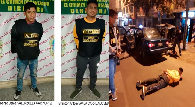 Los detenidos en la Dirincri y en el momento de la intervención Los detenidos en la Dirincri y en el momento de la intervención