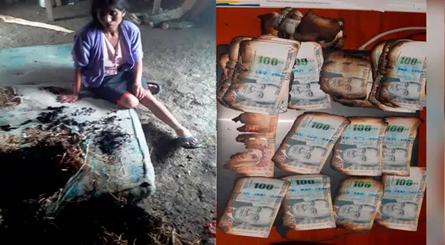 Niños queman el colchón con 9 mil soles adentro Niños queman el colchón con 9 mil soles adentro