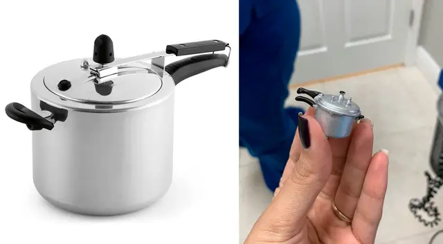 Mujer compra una olla a presión por internet y le entregan uno de juguete Mujer compra una olla a presión por internet y le entregan uno de juguete