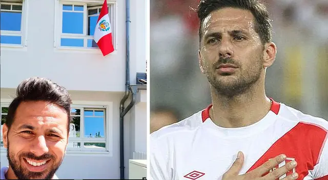 Pizarro muestra bandera peruana en Alemania.