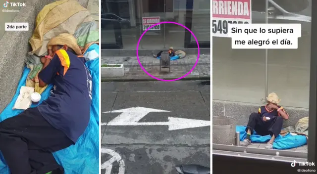 El anciano lloró al probar su desayuno.