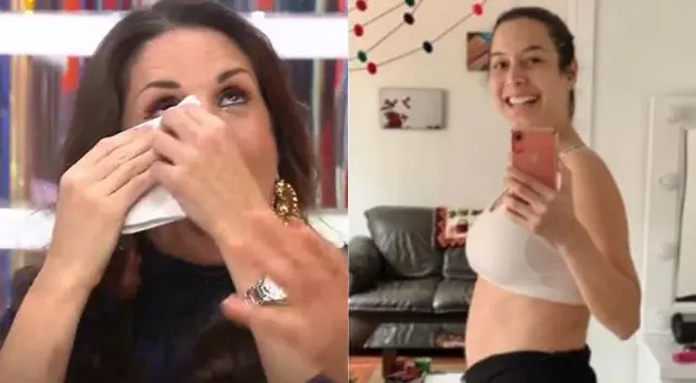 La conductora Rebeca Escribens se emocionó hasta las lágrimas al felicitar a Natalia Salas tras enterarse de su embarazo.