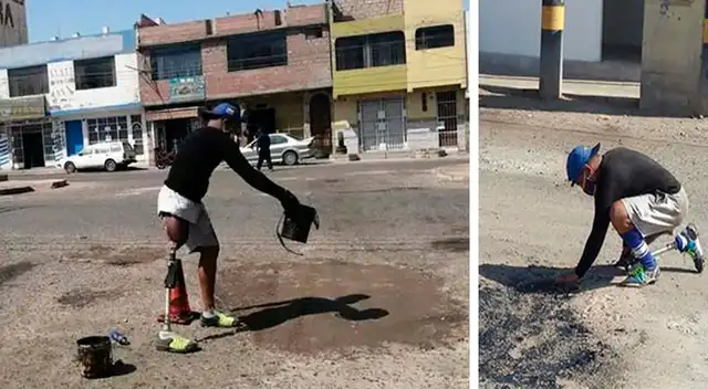 Muchas personas, entre conductores y transeúntes, se acercan hacia el extranjero para darle una colaboración y así pueda seguir trabajando para llevarse un pan a la boca.