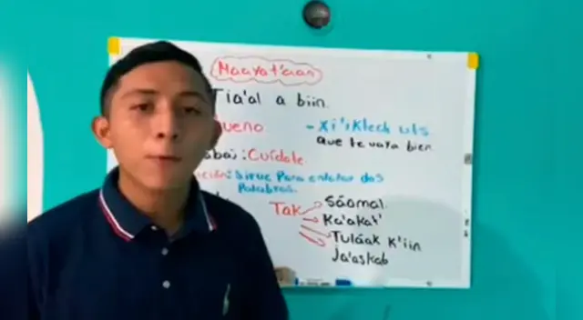 El joven relató que aprendió el idioma, porque todos en su familia hablan maya.