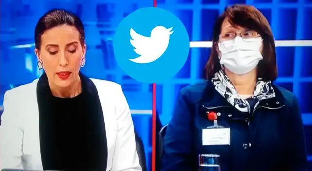 Sol Carreño durante entrevista a Pilar Mazzetti.