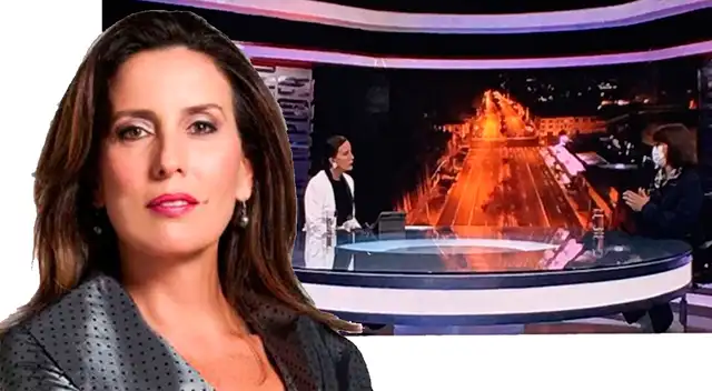 Sol Carreño durante entrevista a Pilar Mazzetti.