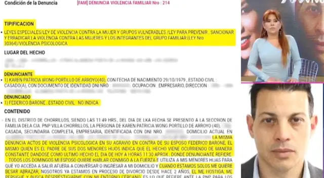 La expareja de Patty Wong, Federico Barone, señaló estar sorprendido que lo hayan acusado de estar detrás de la denuncia por despido de uno de sus trabajdores.