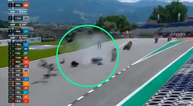 Duro accidente en el Moto2. Duro accidente en el Moto2.