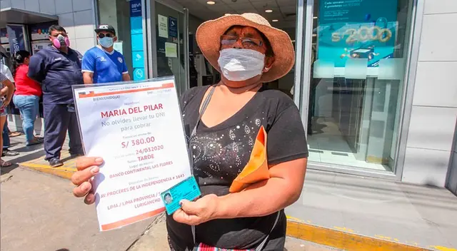 Bono de 380 soles entregado por Estado.