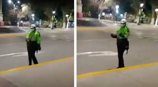 Mujer policía hace reto viral de TikTok Mujer policía hace reto viral de TikTok