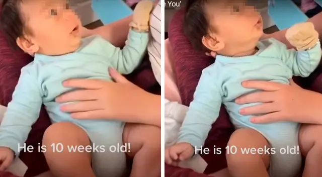 Bebé de apenas 3 meses de edad le dice “te amo” a sus padres