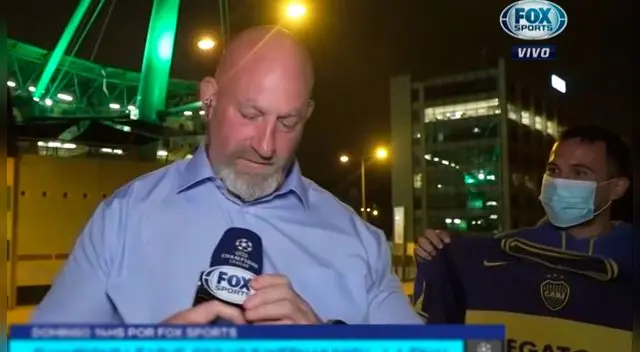 Reportero de FOX Sports tiene cruce con hincha de Boca Juniors.
