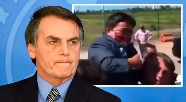 Jair Bolsonaro carga a una persona de baja estatura pensando que era un niño Jair Bolsonaro carga a una persona de baja estatura pensando que era un niño