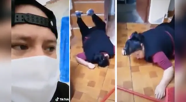 La cómica escena causó la risa de miles de internautas en las redes sociales. La cómica escena causó la risa de miles de internautas en las redes sociales.