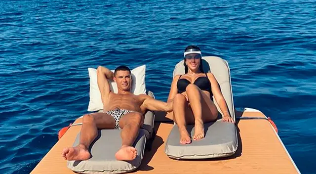 Cristiano Ronaldo en una instantánea con su pareja Georgina Rodríguez.