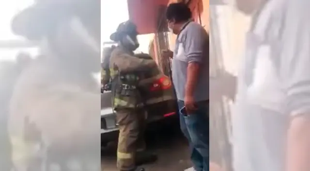 Auto mal estacionado impide pase de bomberos a emergencia. Auto mal estacionado impide pase de bomberos a emergencia.