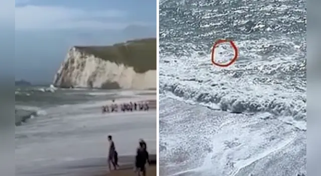 Las fuertes olas fueron a causa de la tormenta Ellen, según el medio Daily Mail. Las fuertes olas fueron a causa de la tormenta Ellen, según el medio Daily Mail.