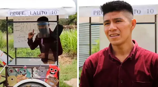 Profesor recorre varios kilómetros con su triciclo para seguir dando clases