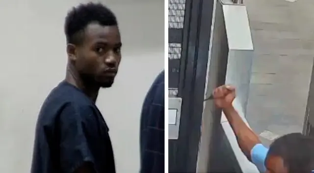 Jayvon Hatchett levantando el cuchillo para apuñalar a su víctima. Jayvon Hatchett levantando el cuchillo para apuñalar a su víctima.