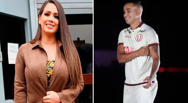 Melissa Klug feliz con el futbolista Jesús Barco.