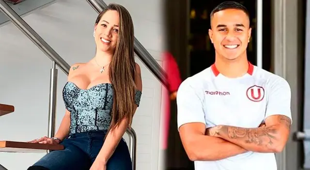 Melissa Klug feliz con el futbolista Jesús Barco.