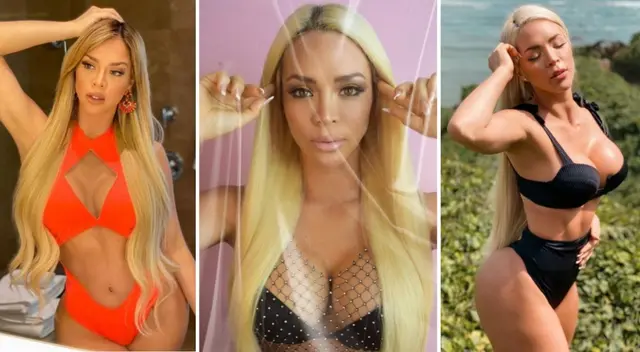 Sheyla Rojas realizar una rutina de ejercicios para mantener su figura.