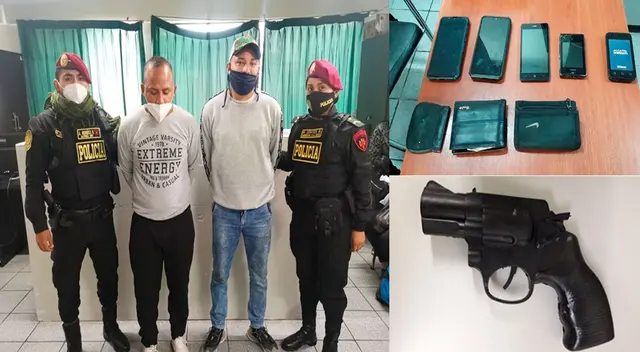 Los detenidos, billeteras y la réplica de arma
