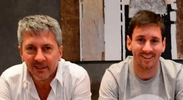 Lionel Messi y una instantánea junto a su padre Jorge.