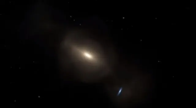 Experimentados científicos capturaron el preciso momento en que la galaxia Andrómeda choca con la Vía Láctea. Experimentados científicos capturaron el preciso momento en que la galaxia Andrómeda choca con la Vía Láctea.