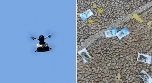 Cientos de personas recogieron los singulares paquetitos que contenían cannabis.