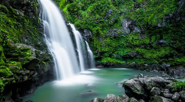 La tierna reacción de una niña al ver por primera vez una cascada