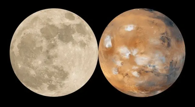 Imágenes del 'beso' entre Marte y la Luna fueron compartidas por miles de usuarios de diferentes partes del mundo. Imágenes del 'beso' entre Marte y la Luna fueron compartidas por miles de usuarios de diferentes partes del mundo.
