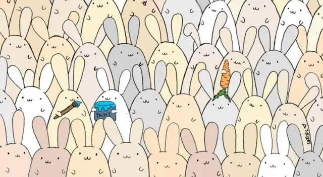 Reto viral: encuentra el huevo oculto entre los conejos. Reto viral: encuentra el huevo oculto entre los conejos.
